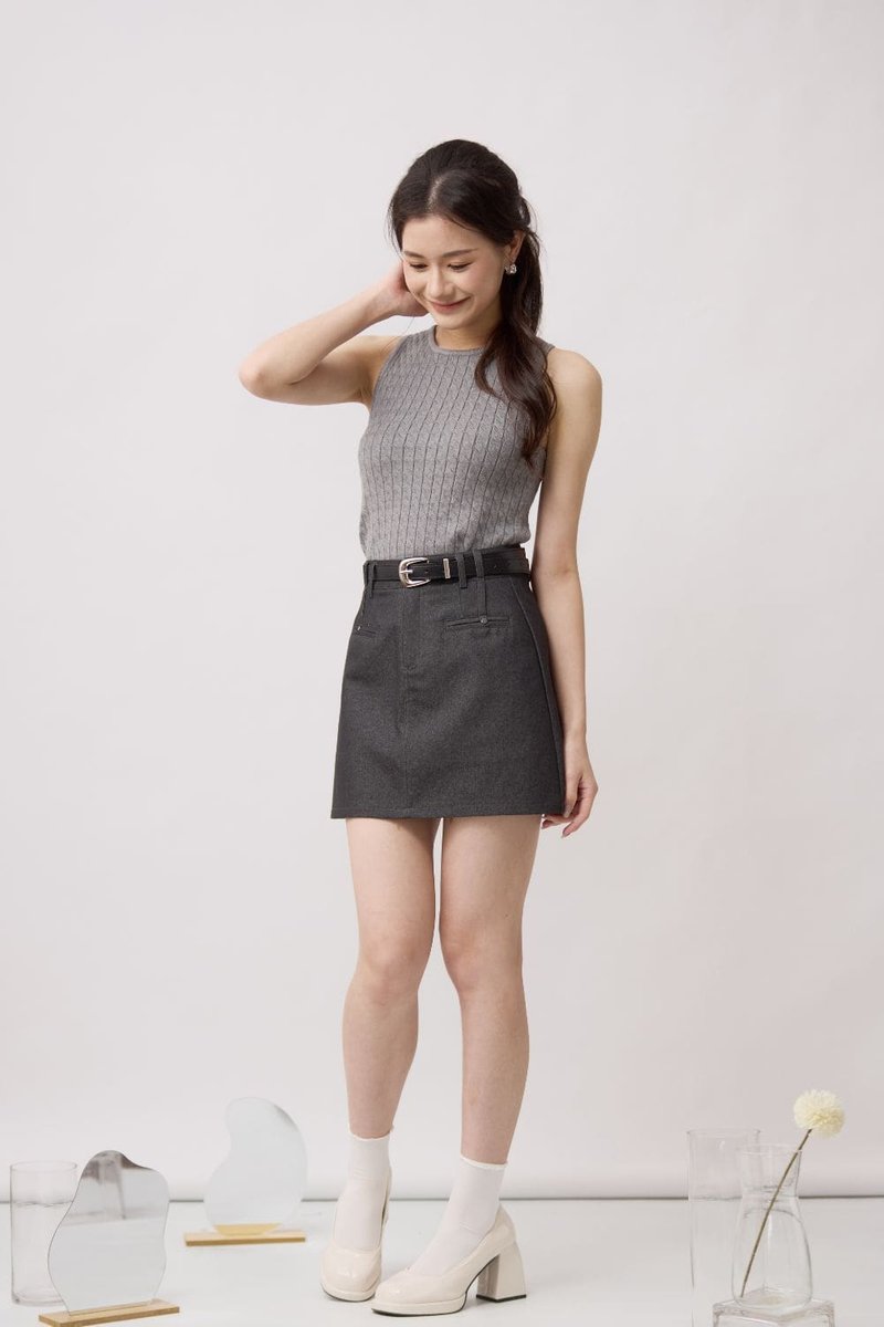 Jean Fit Mini Skirt Black