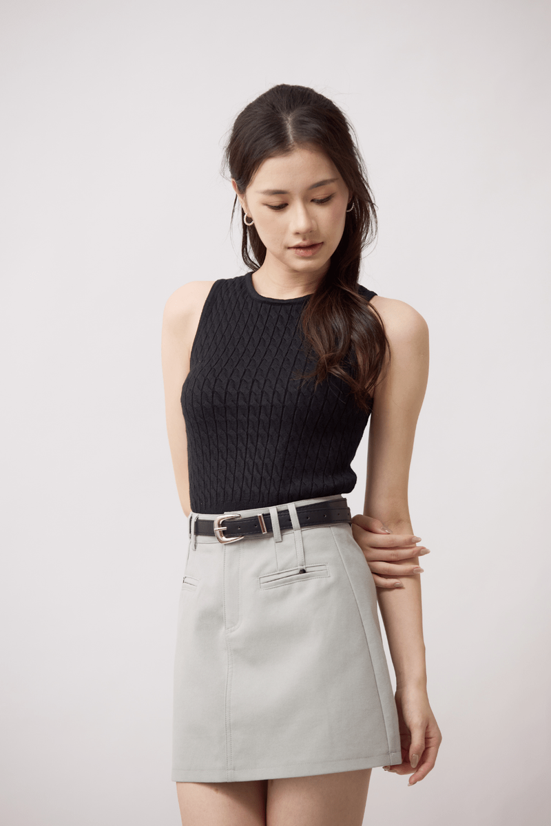 Jean Fit Mini Skirt Grey