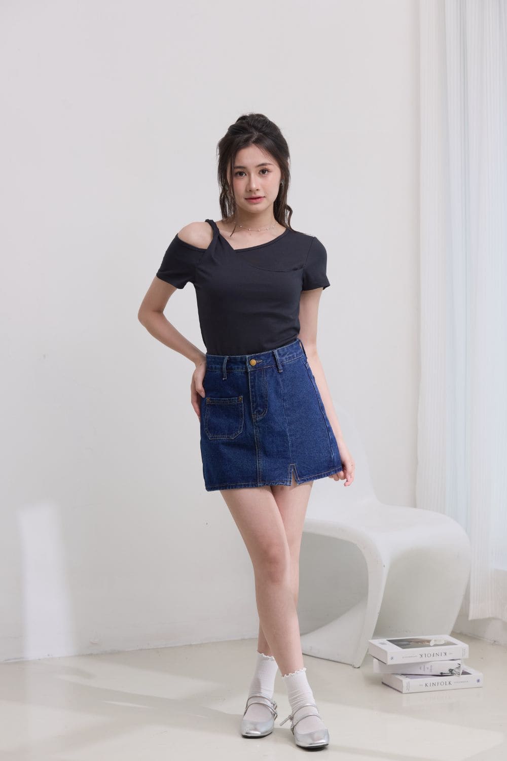 Rysan Cold Shoulder Top Dark Green
