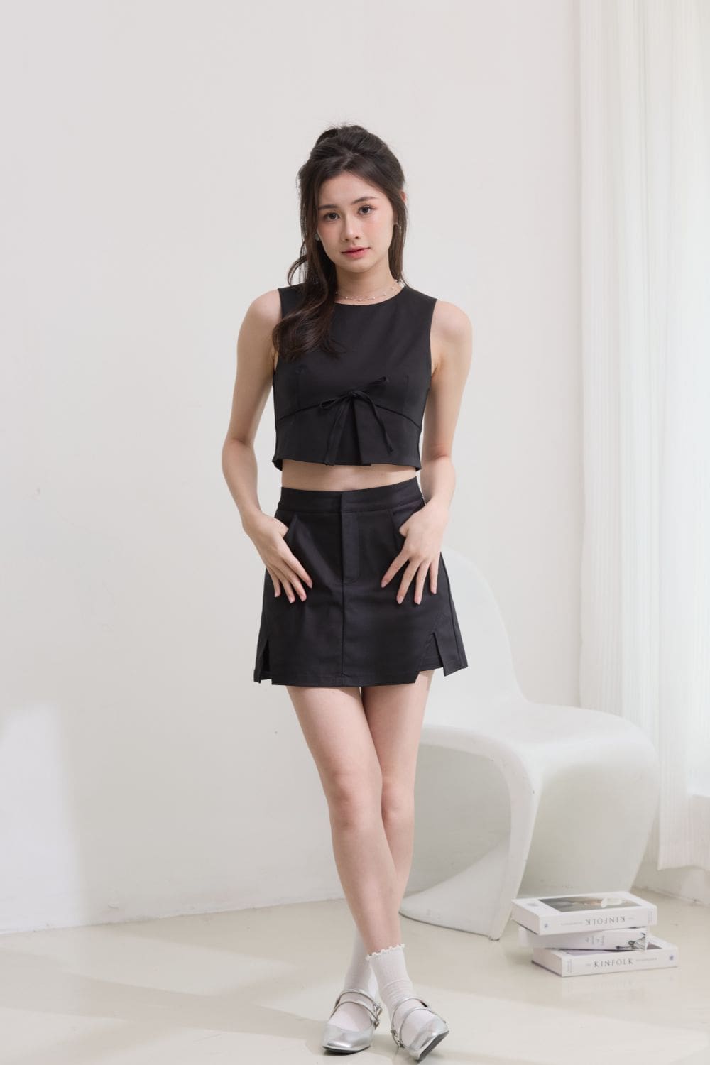 [BACKORDER] Elegance Pleat Hem Top Black