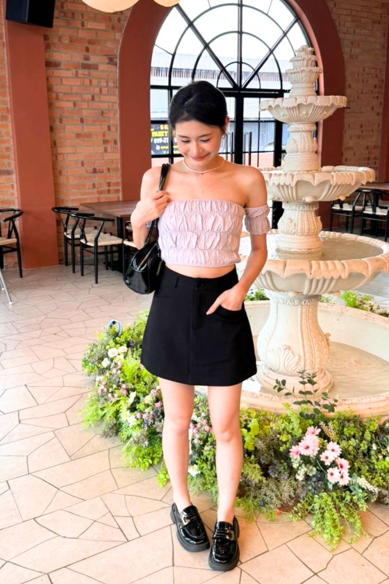 Snow Off-Shoulder Cropped Top Lilac