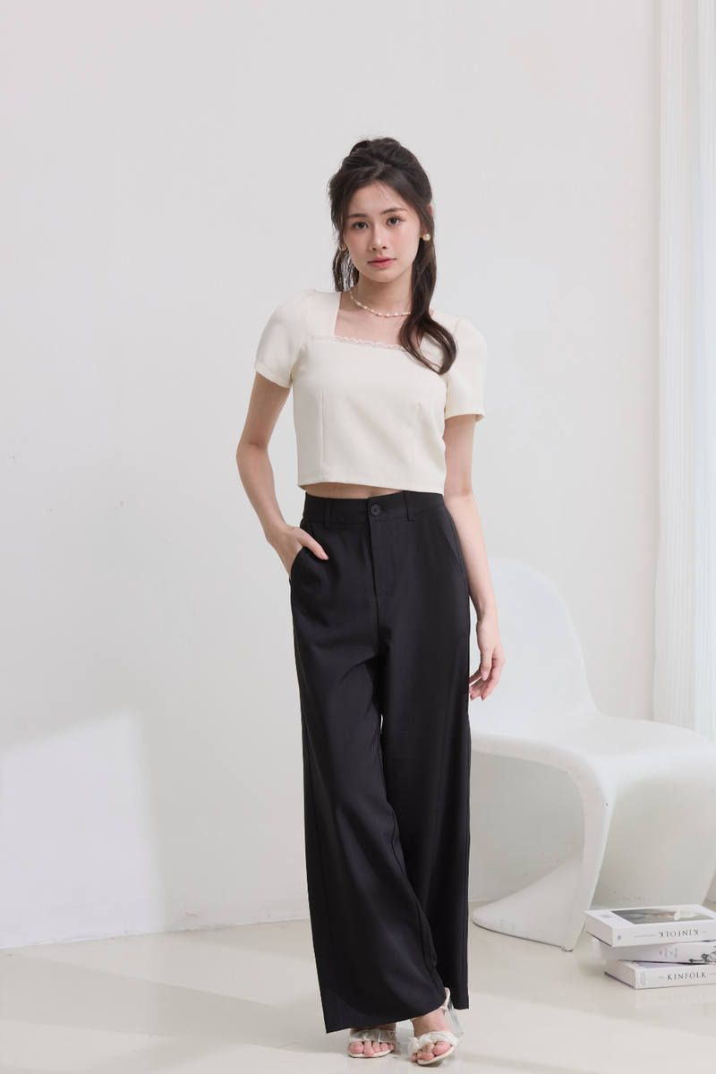 Arden Belted Maxi Pants Black