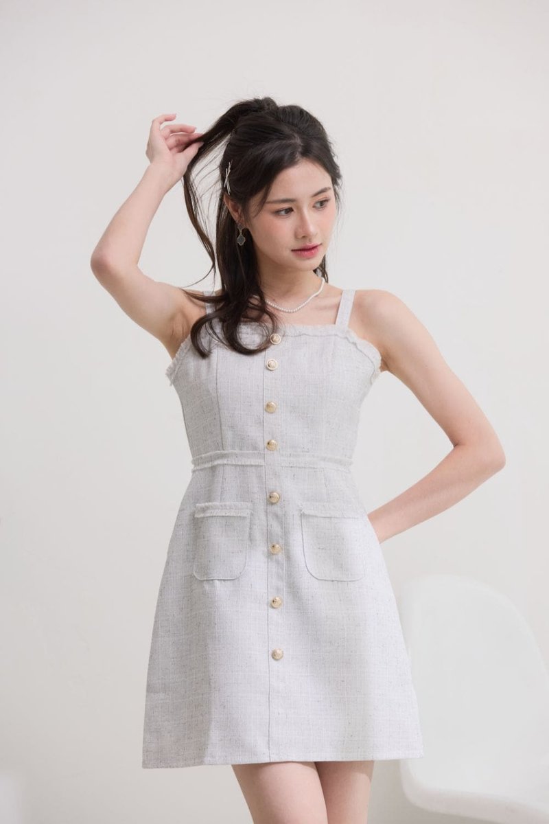 Evelyn Tweed Dress Grey
