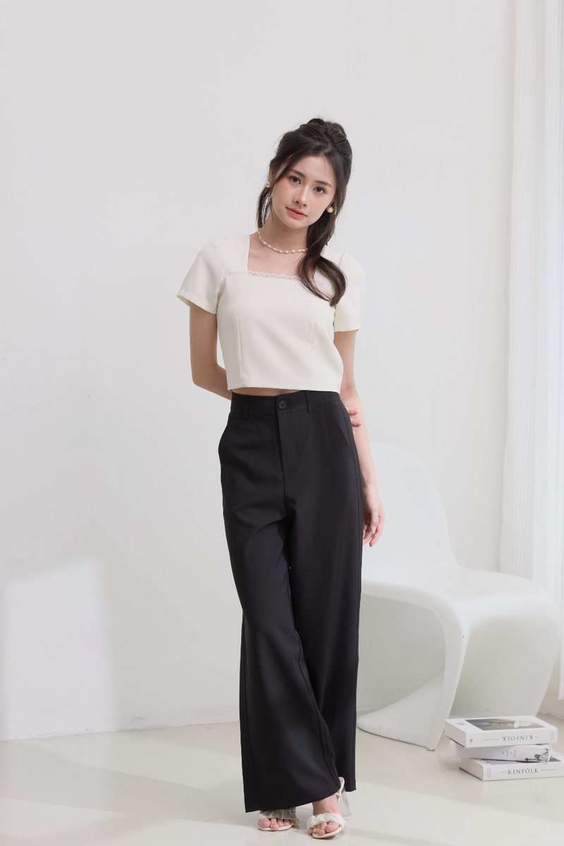 Arden Belted Maxi Pants Black