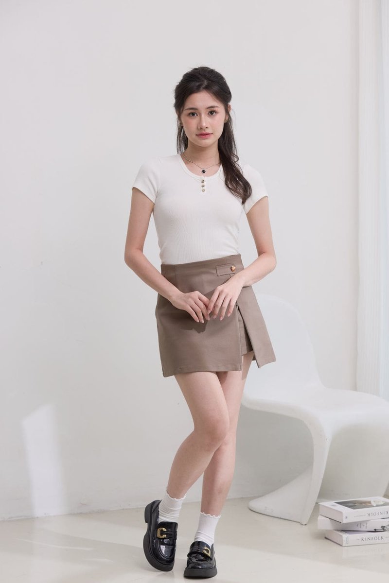 Valette Love-Button Skort Khaki