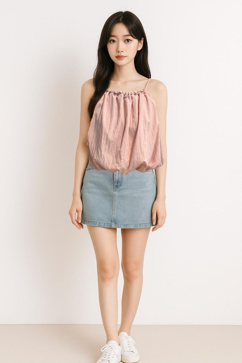 Aeris Braided Halter Bubble Top Blush
