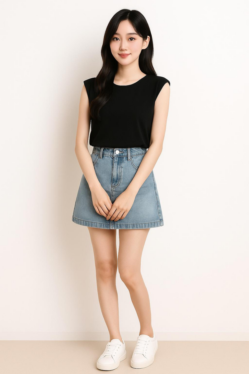 Liora Knit Two-Piece Tank Set Black