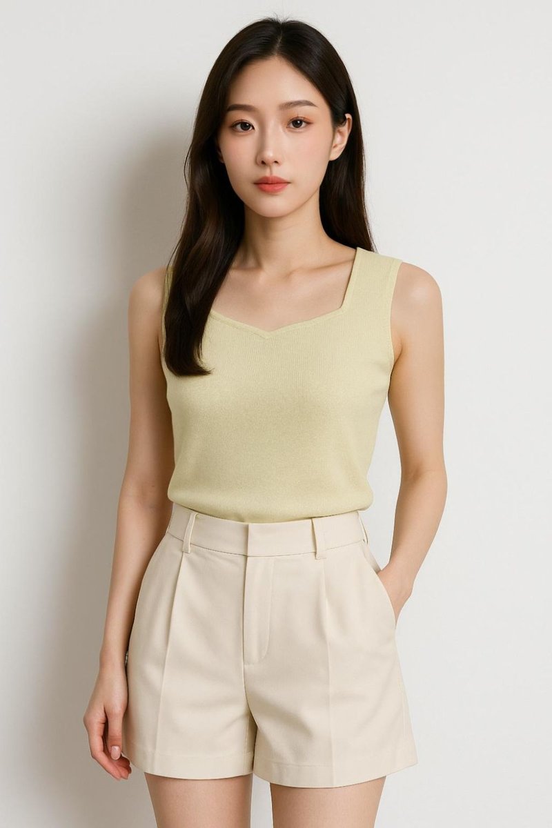Sylvie Sweetheart Knit Top Mint