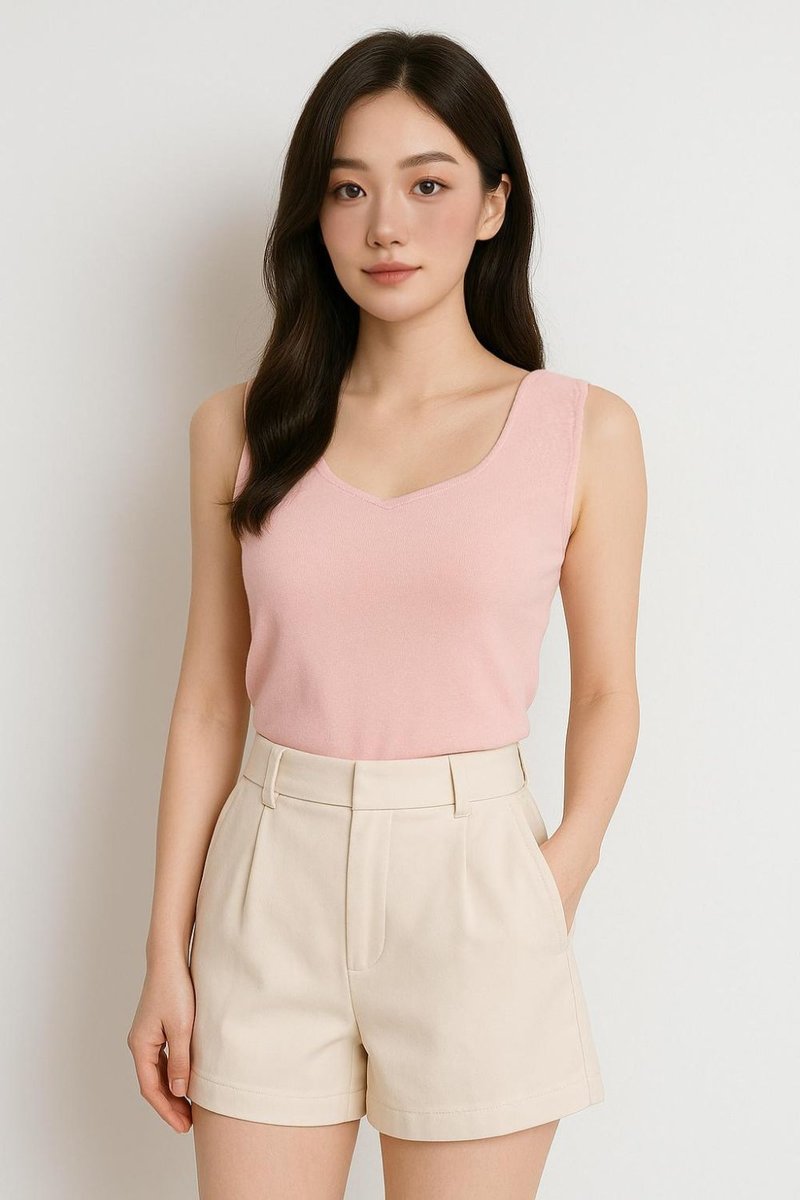 Sylvie Sweetheart Knit Top Blush