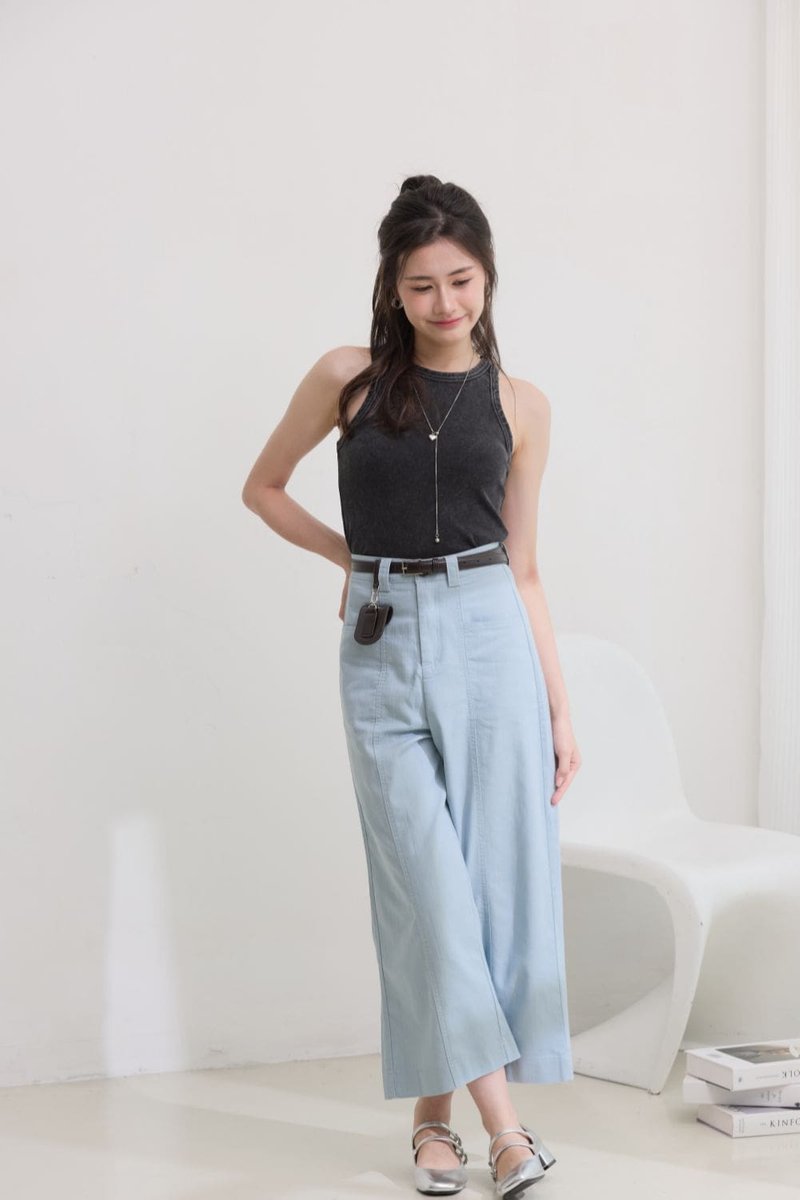 Clara Culotte Wide Leg Trousers Sky