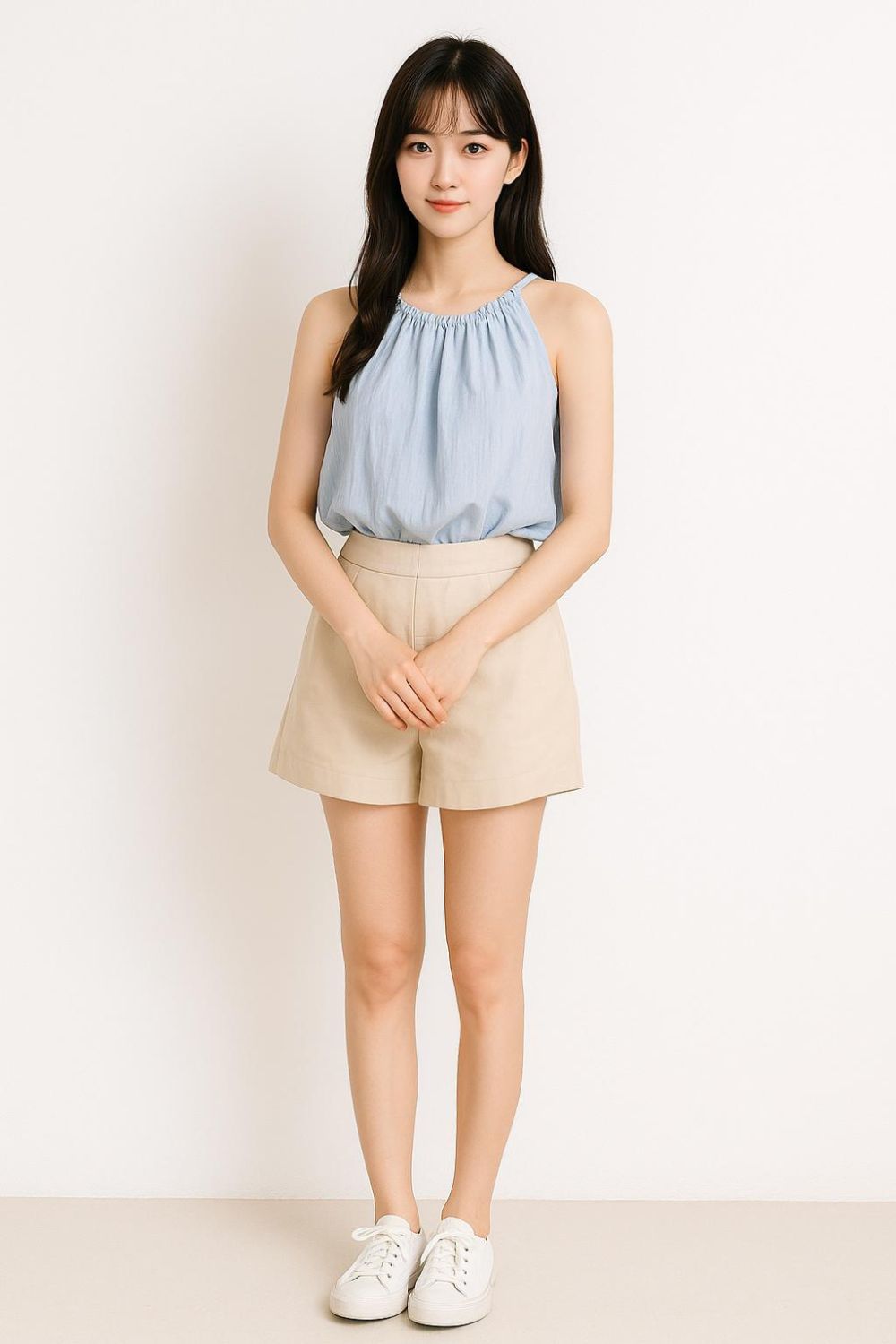 Aeris Braided Halter Bubble Top Sky