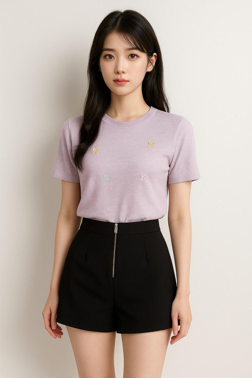 Lumi Ribbon Embroidery Top Lilac