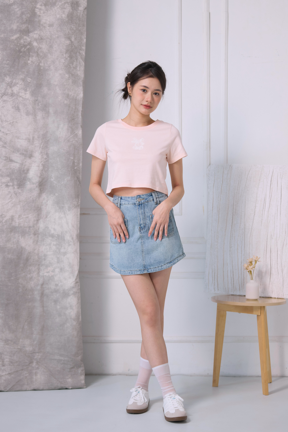 Cherie Lace Crop Top Blush