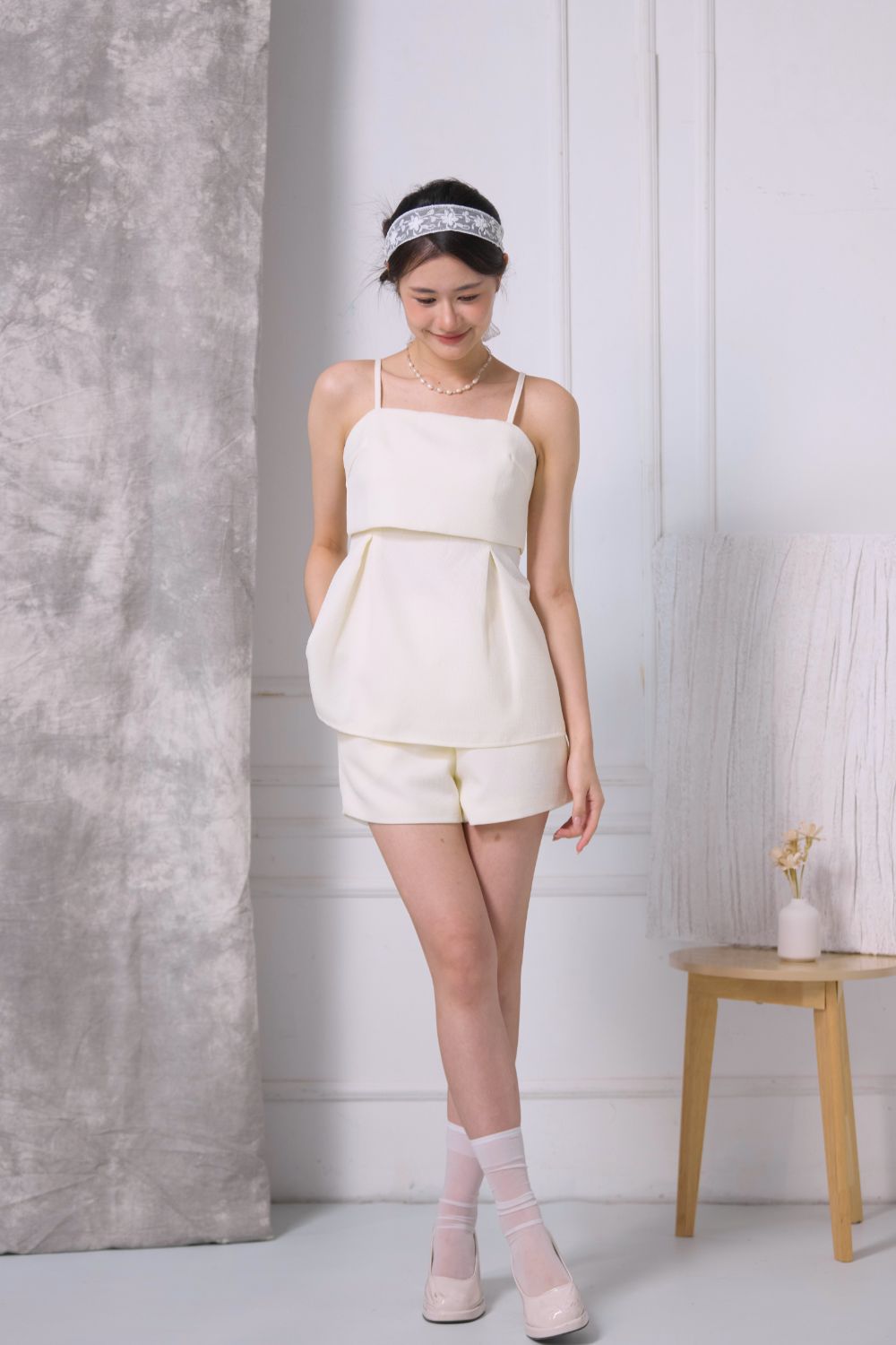 Amélie Strap Tweed Top Mustard