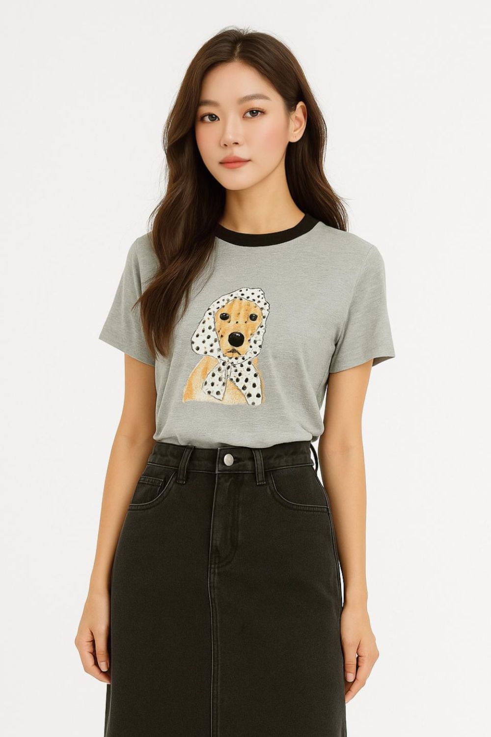 Bonnie Beagle Tee Grey