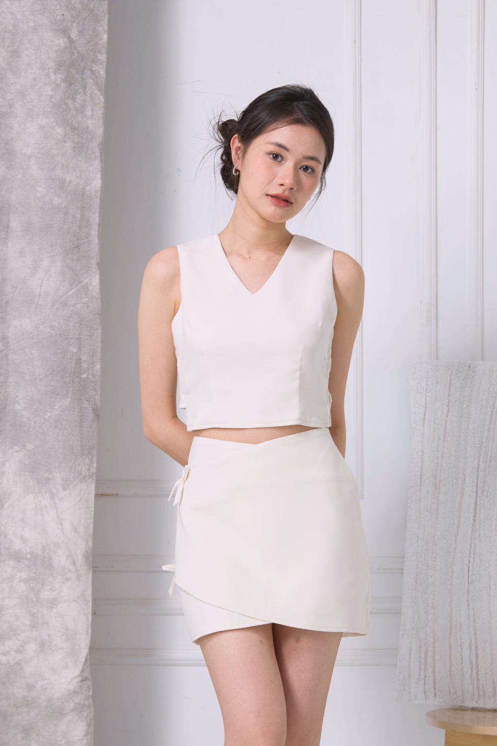 Juliet Chiffon Overlapped Skirt Beige