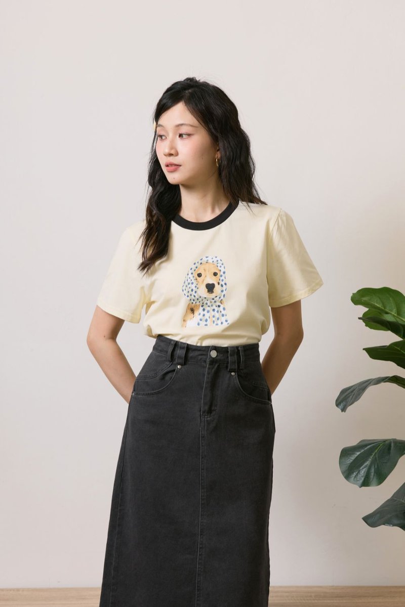 Bonnie Beagle Tee Mustard