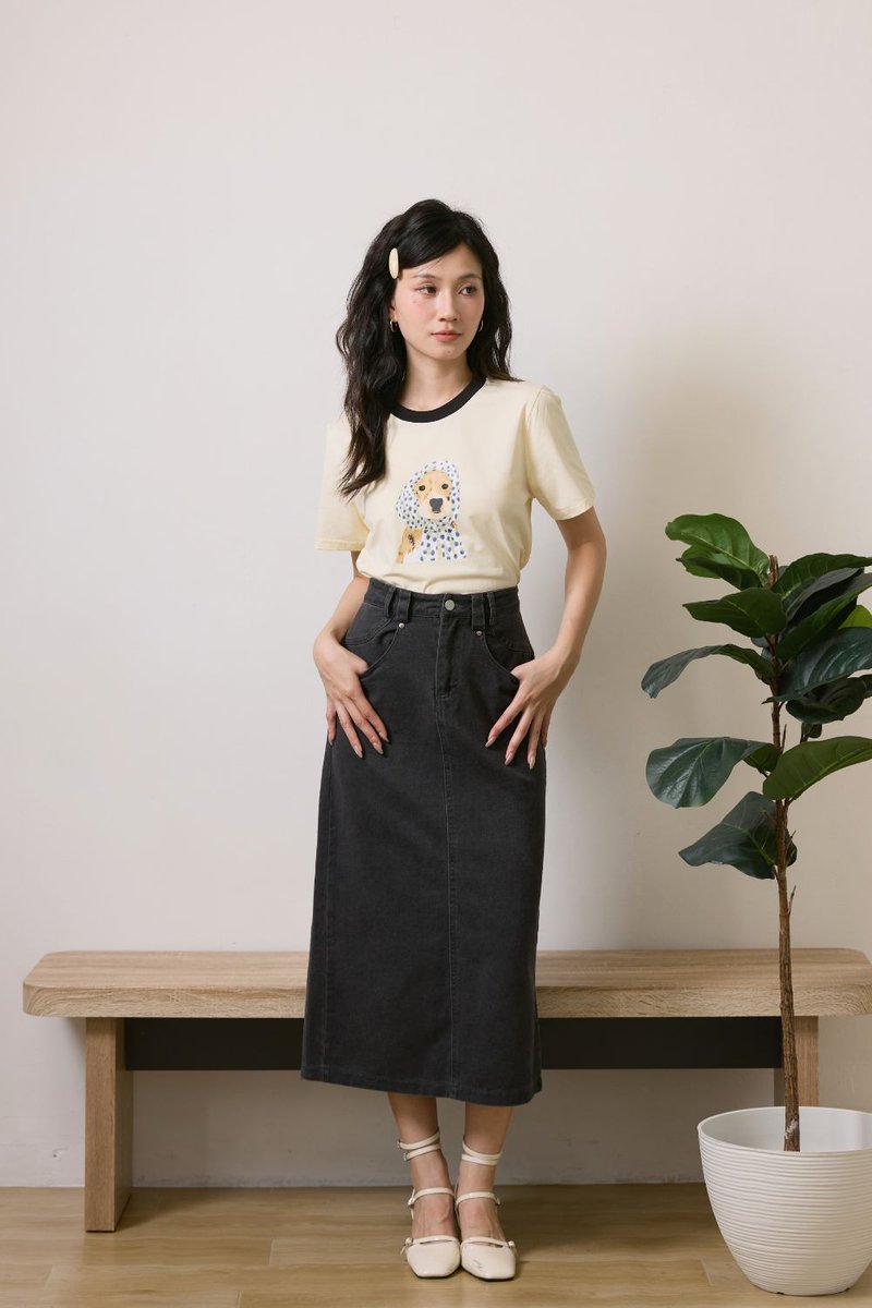 Bonnie Beagle Tee Mustard