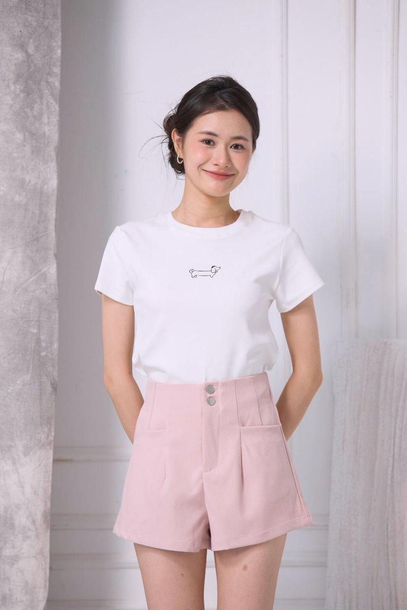 Delphine Double Button Shorts Blush