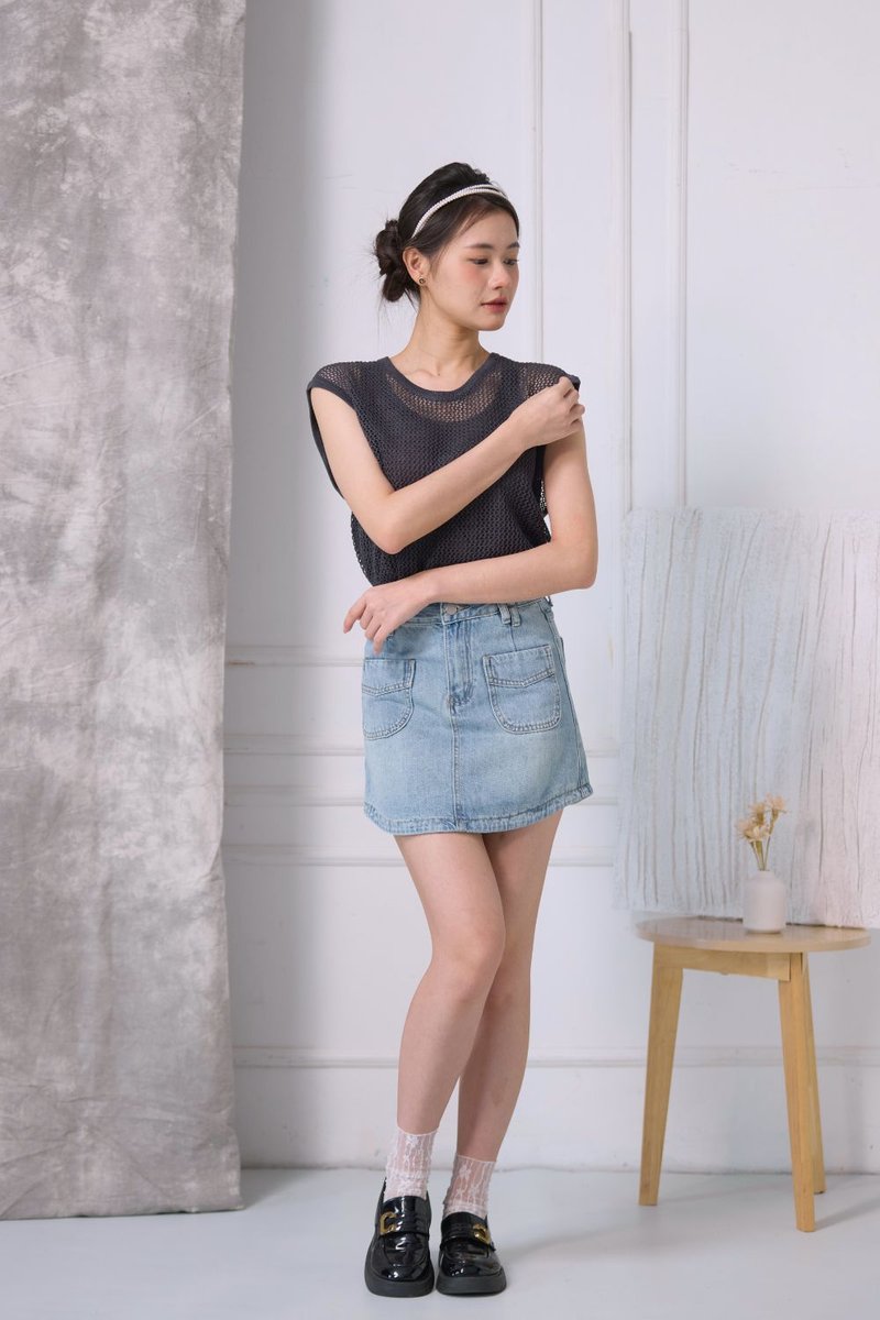 Liora Knit Two-Piece Tank Set Black