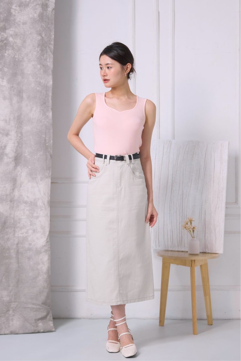 Sylvie Sweetheart Knit Top Blush