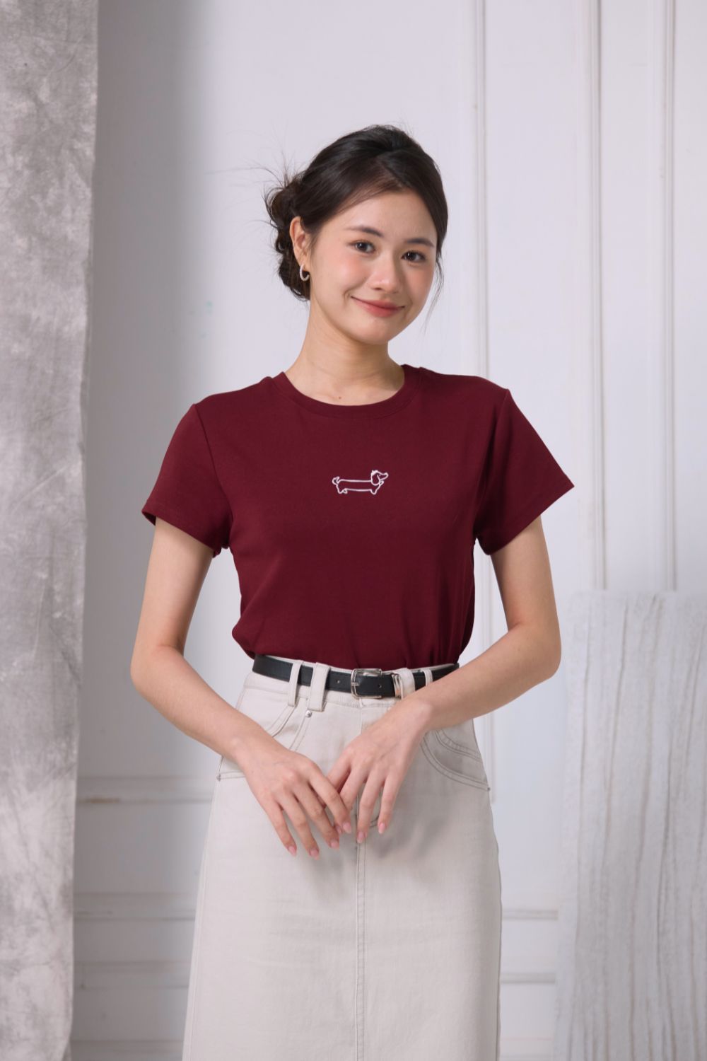 Doxie Mini Dachshund Tee Wine