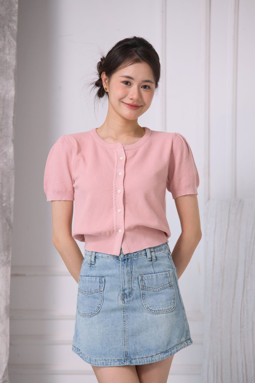 [Backorder] Lynette Knit Top Pink