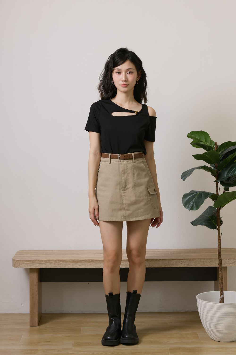 Avelyn Asymmetrical Top Black
