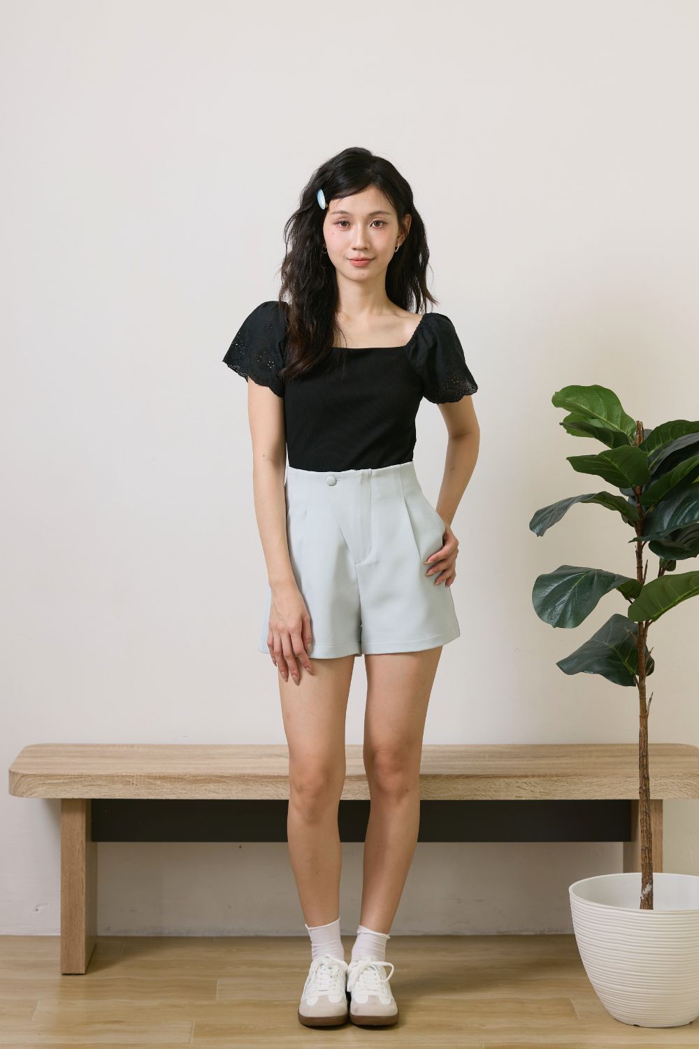 Gladys Tailored Shorts Light Blue