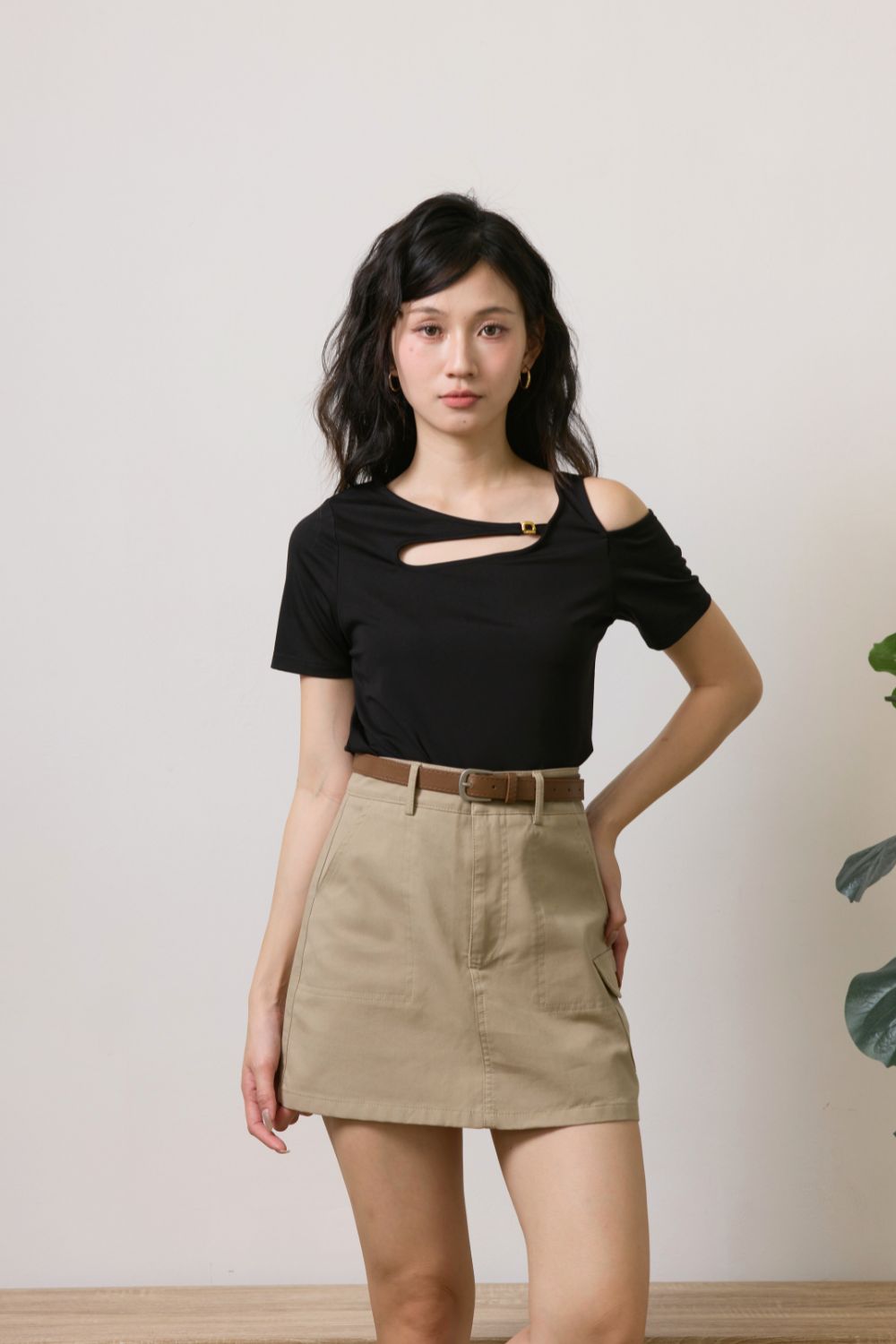 Nerra A-line Cargo Skirt Khaki