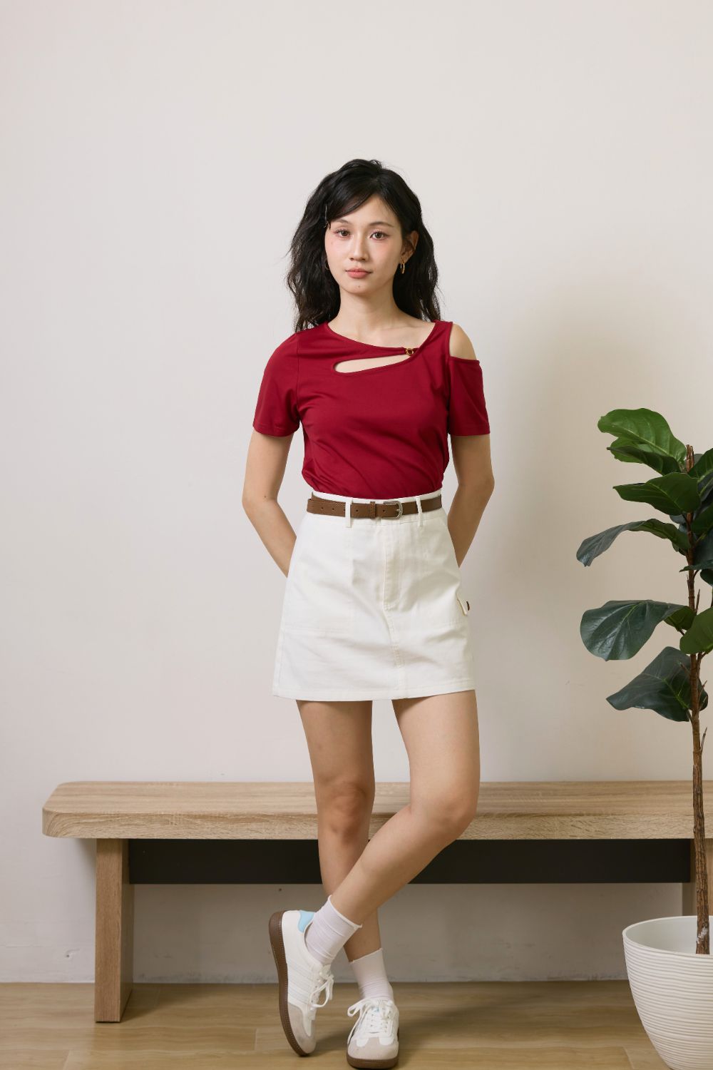 Nerra A-line Cargo Skirt Ivory