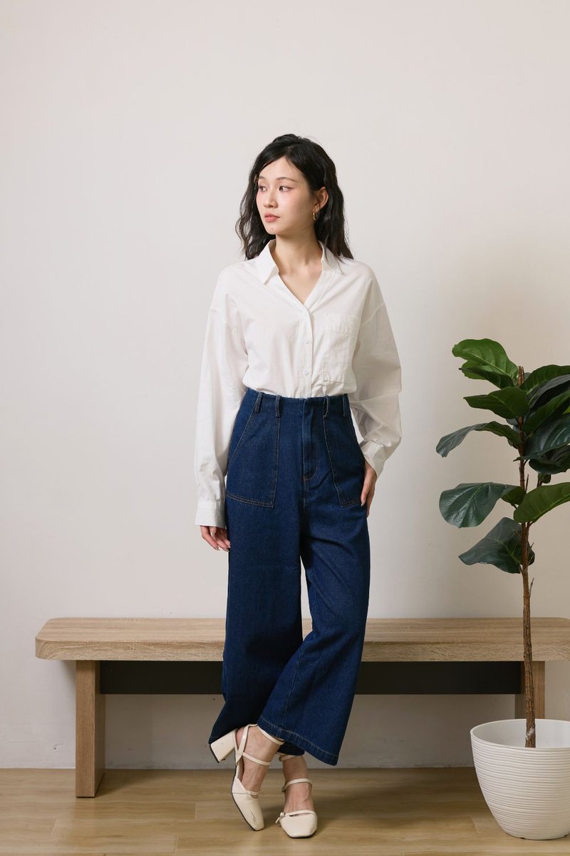 Zephyra Culottes Denim Jeans Dark Wash