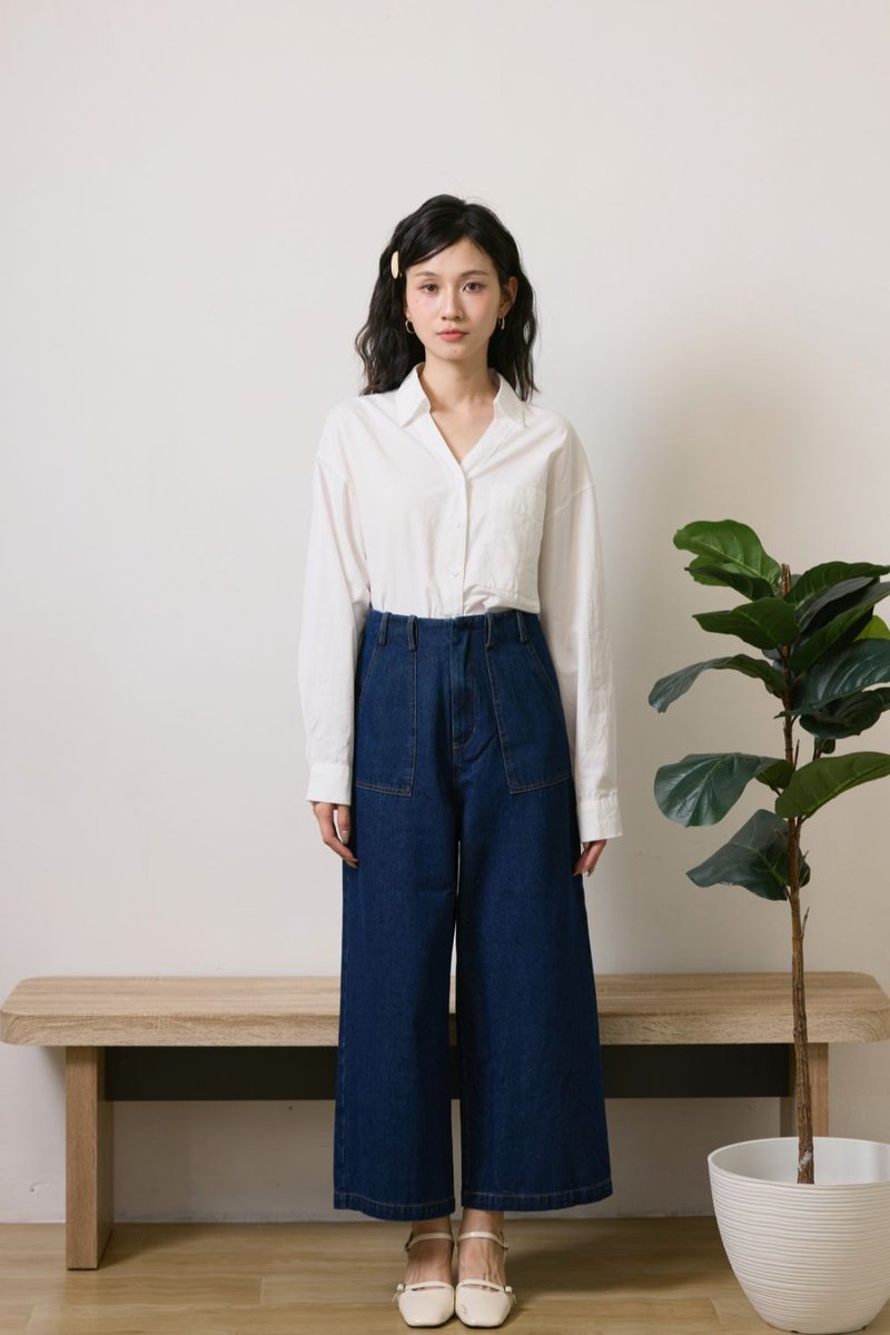 Zephyra Culottes Denim Jeans Dark Wash