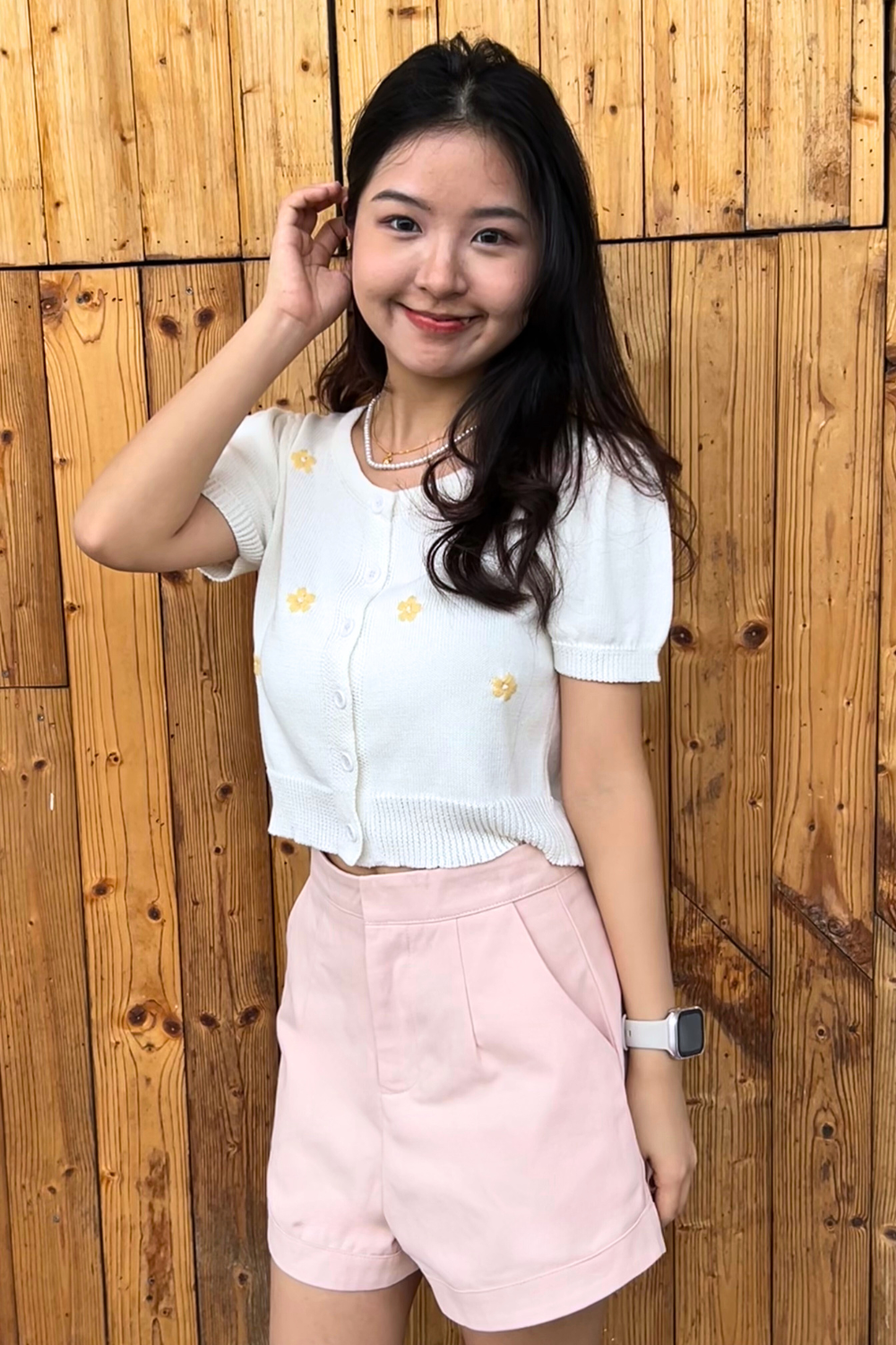 Corvella Cotton Twill Shorts Blush