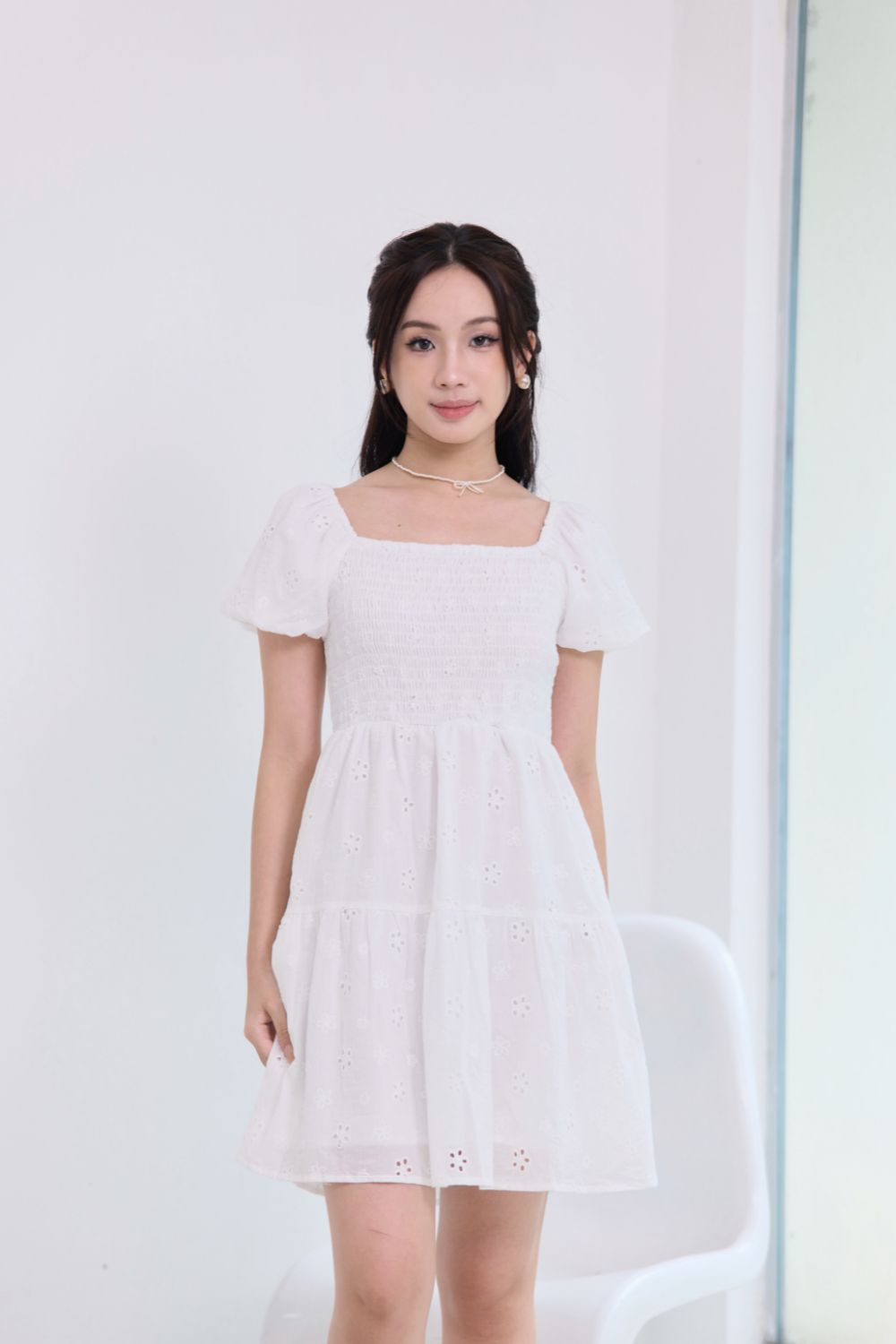 Juliette Eyelet Dress Ivory