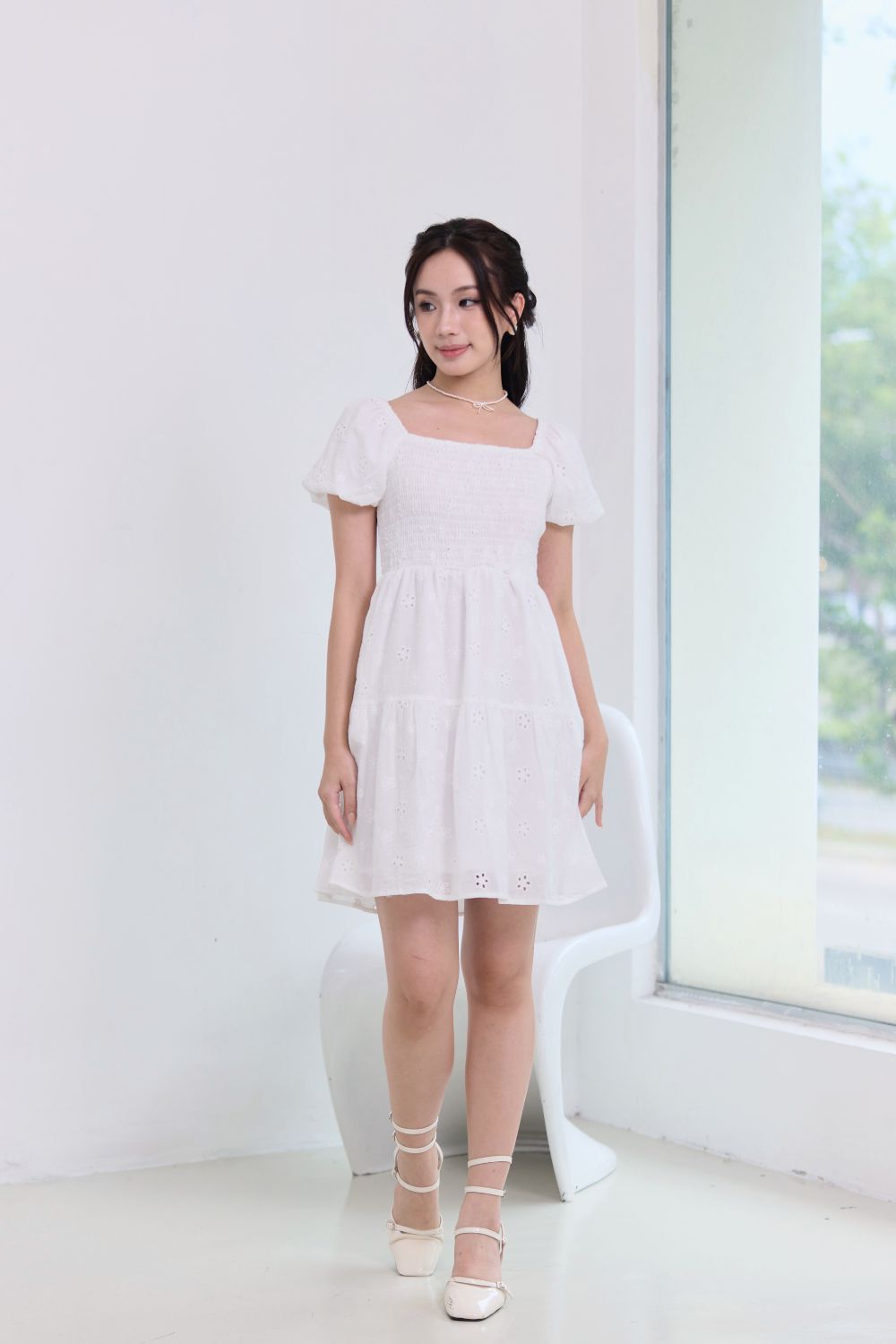 Juliette Eyelet Dress Ivory