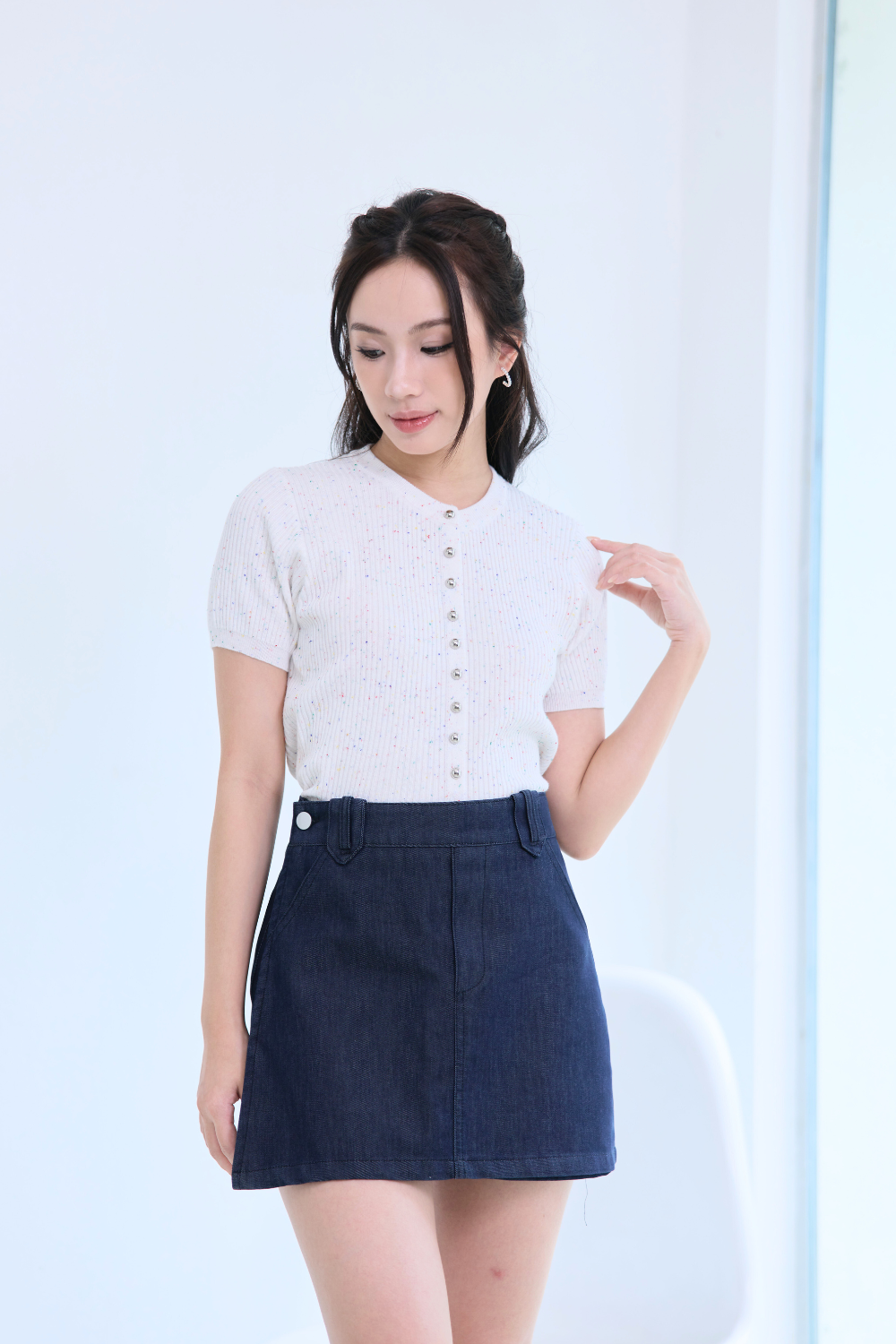 Evania Cotton Twill Skort Dark Blue