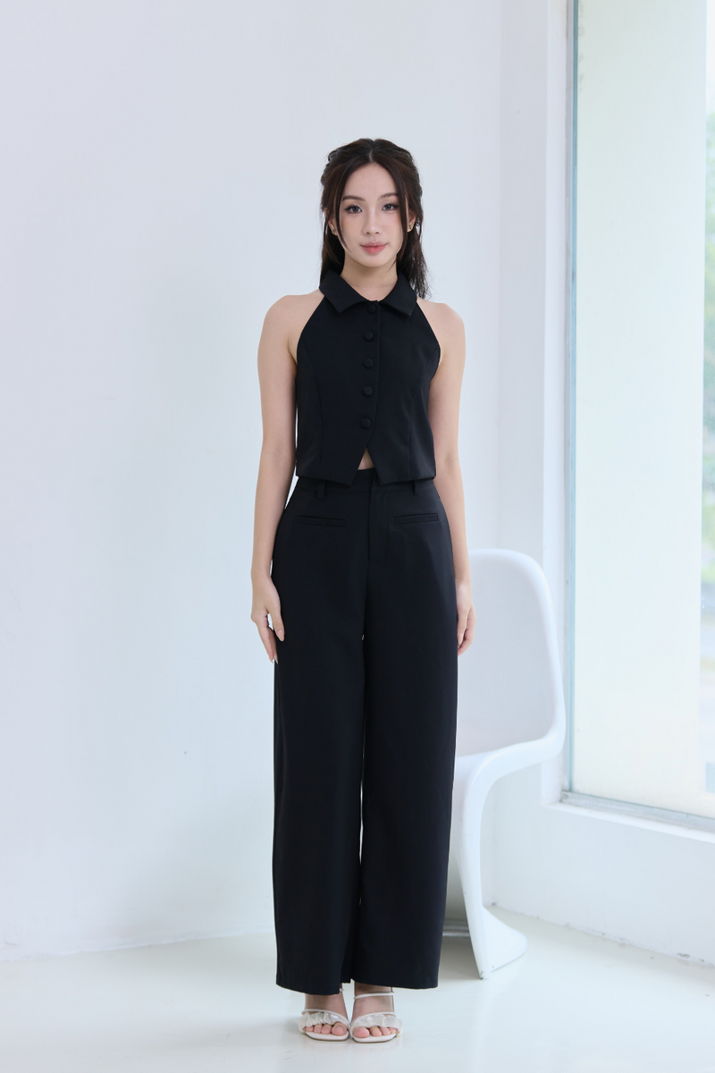 Merrisa Collared Tailored Halter Top