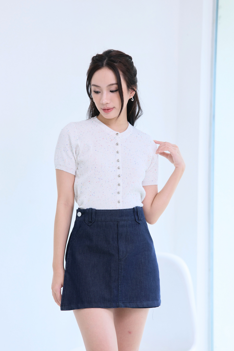 Evania Cotton Twill Skort Dark Blue
