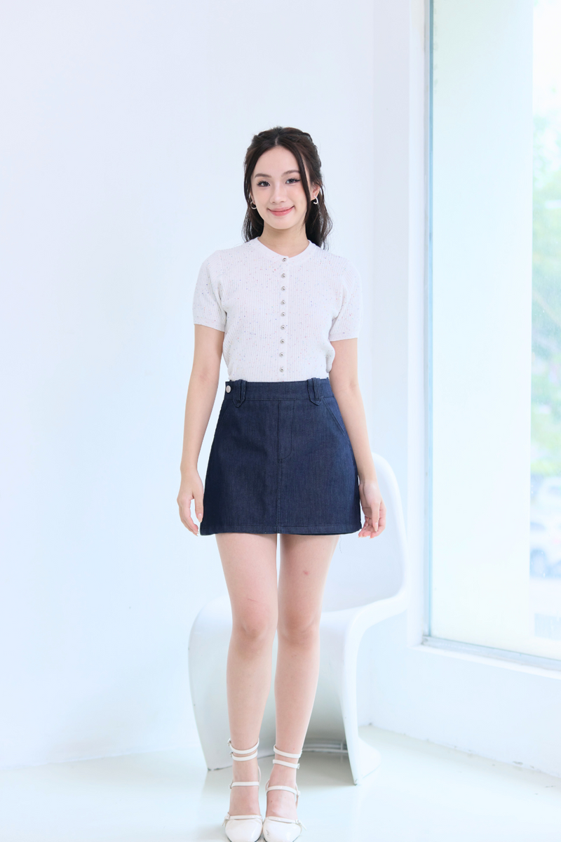 Evania Cotton Twill Skort Dark Blue