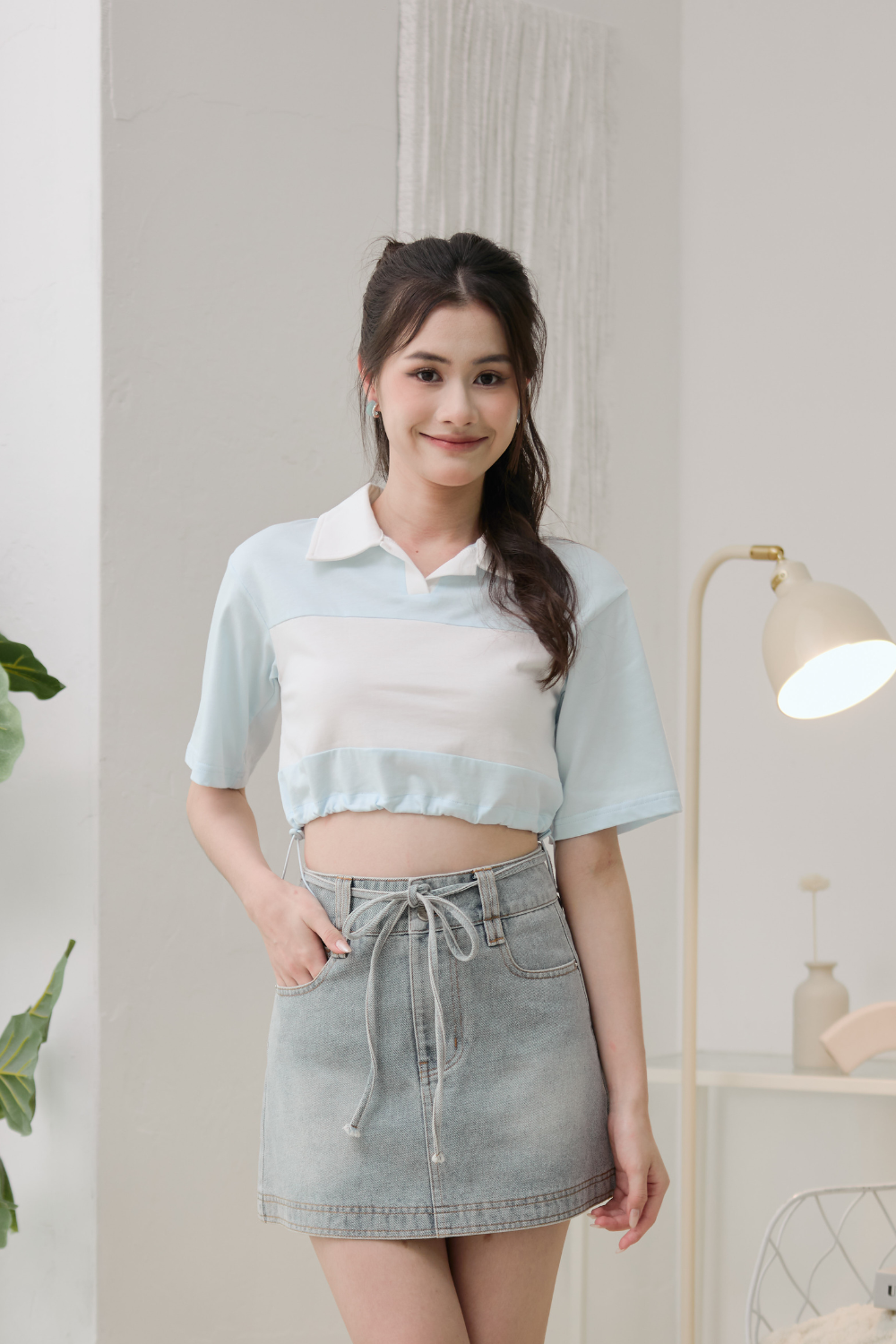 [RESTOCK 2] Arabella Washed Denim Skirt Light Wash