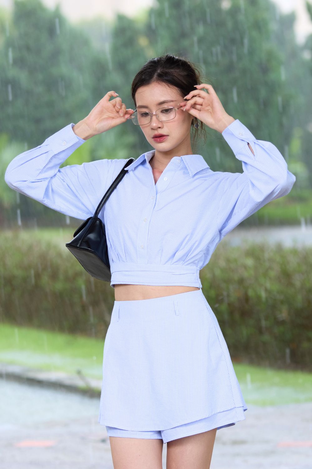 Quinnie A-line Silhouette Skorts Sky