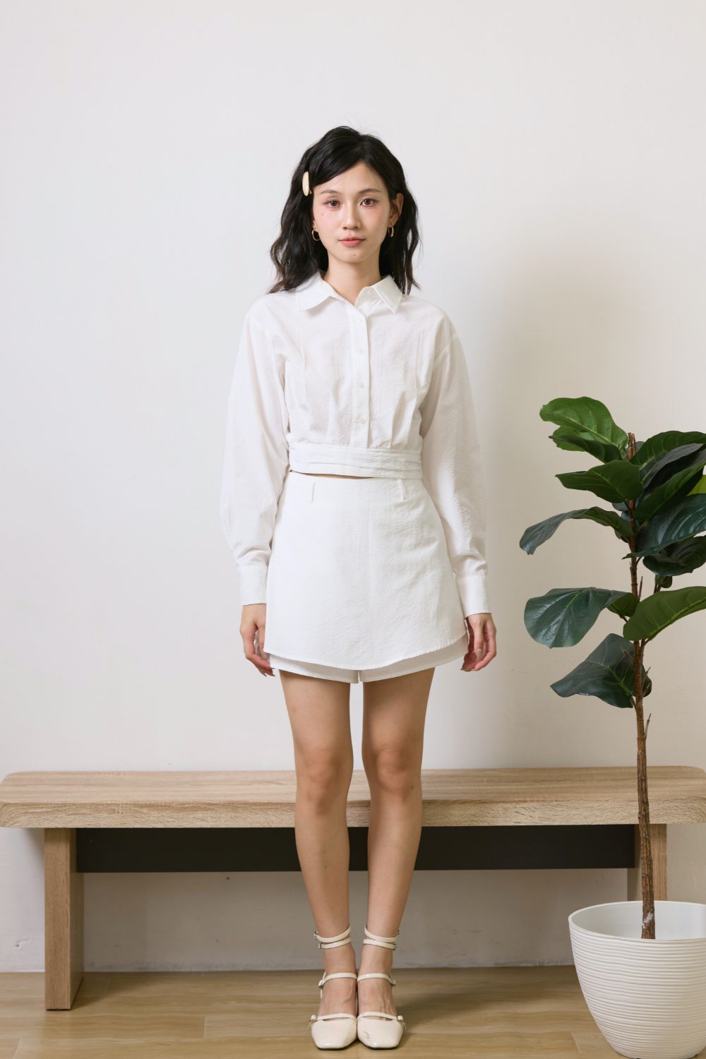 Quinnie A-line Silhouette Skorts Ivory