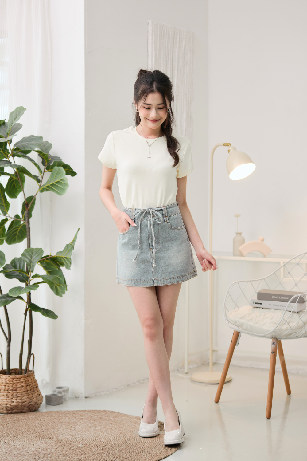 Everything Basic Round Neck Top Mustard