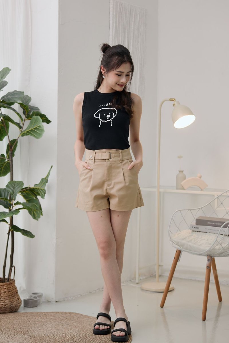 [BACKORDER] Aerith Poodle Sleeveless Tank Top Black