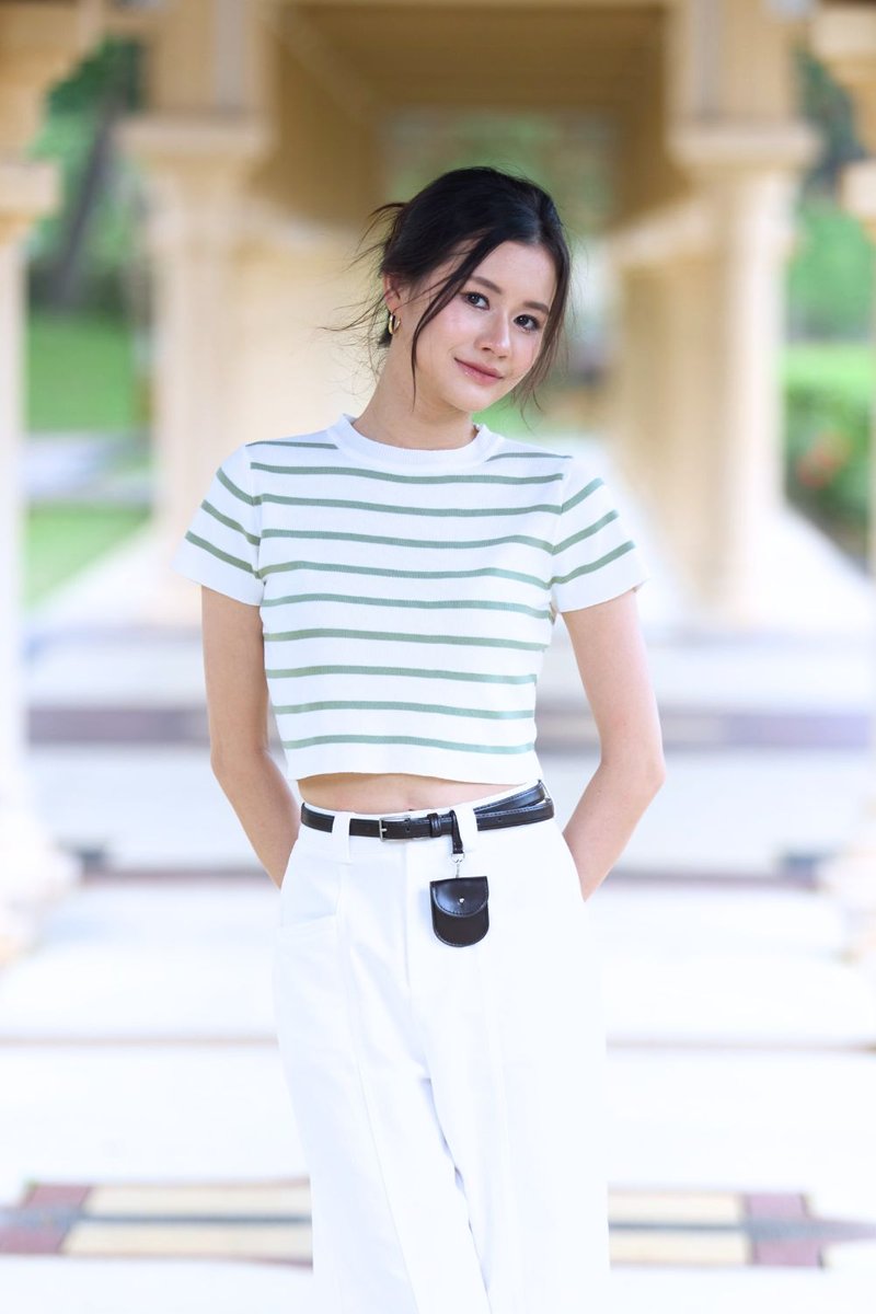 Maisey Stripe Knit Top Olive