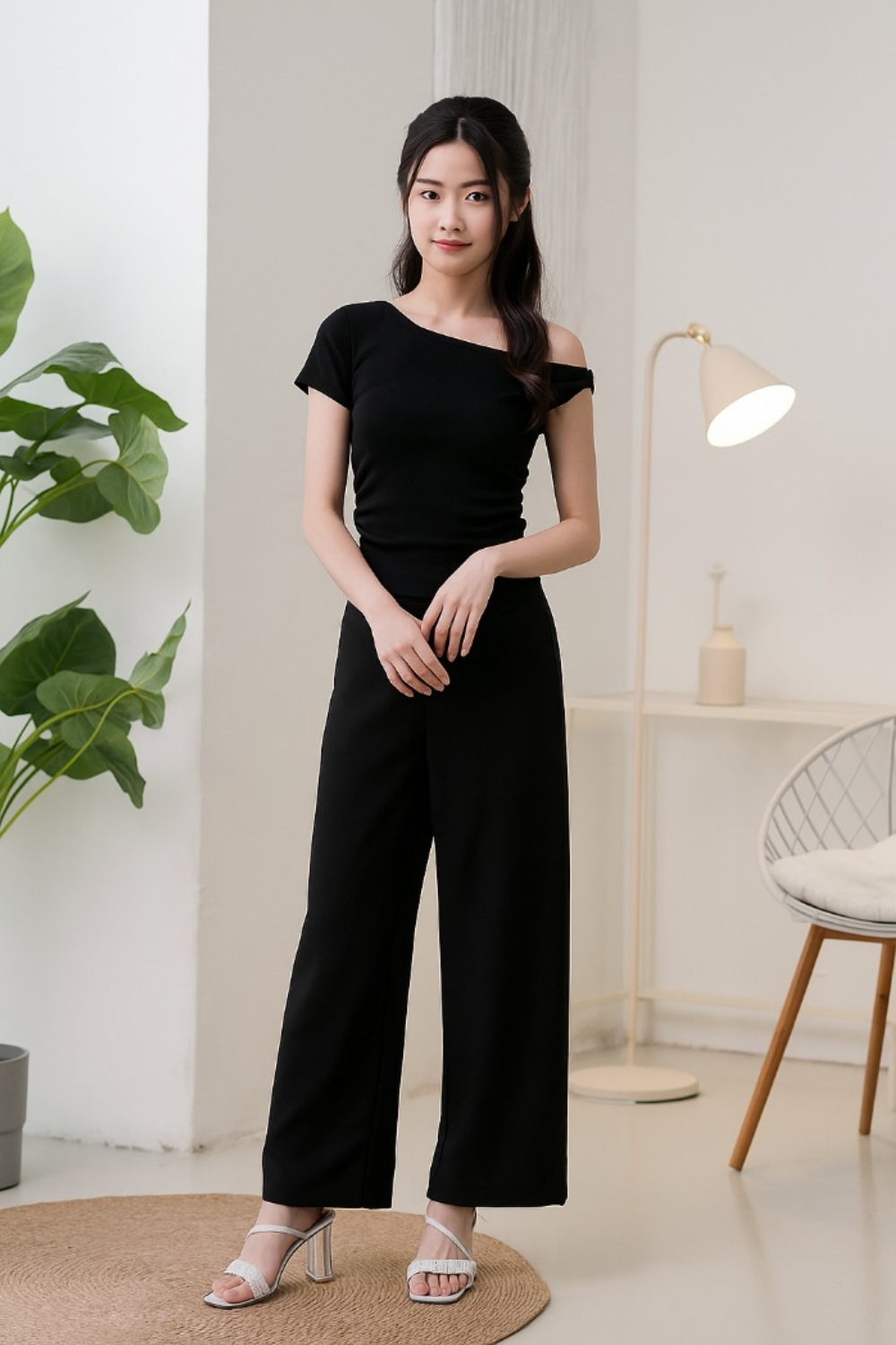 Sorelle Side Off Shoulder Top Black
