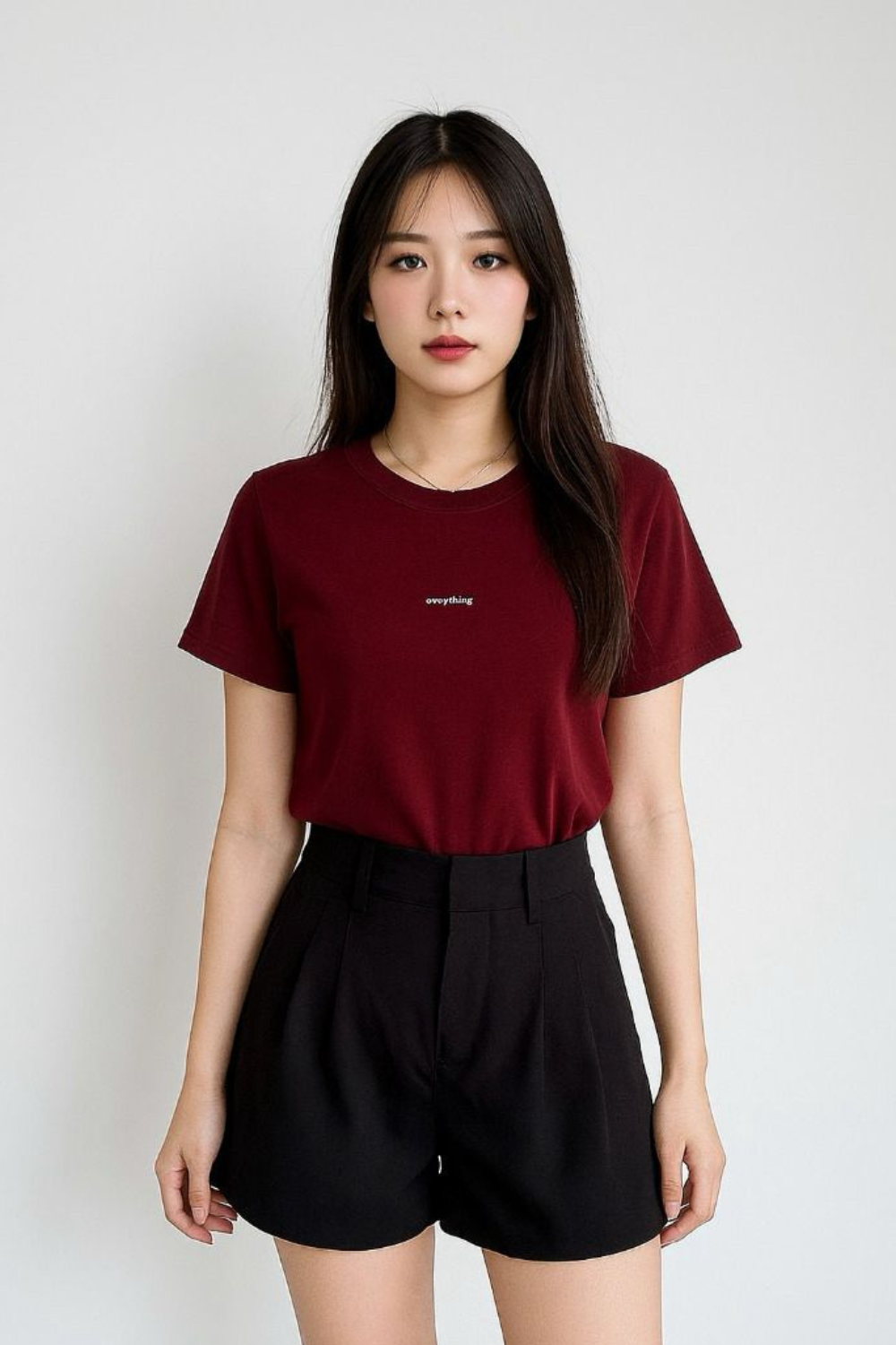 Everything Basic Round Neck Top Red