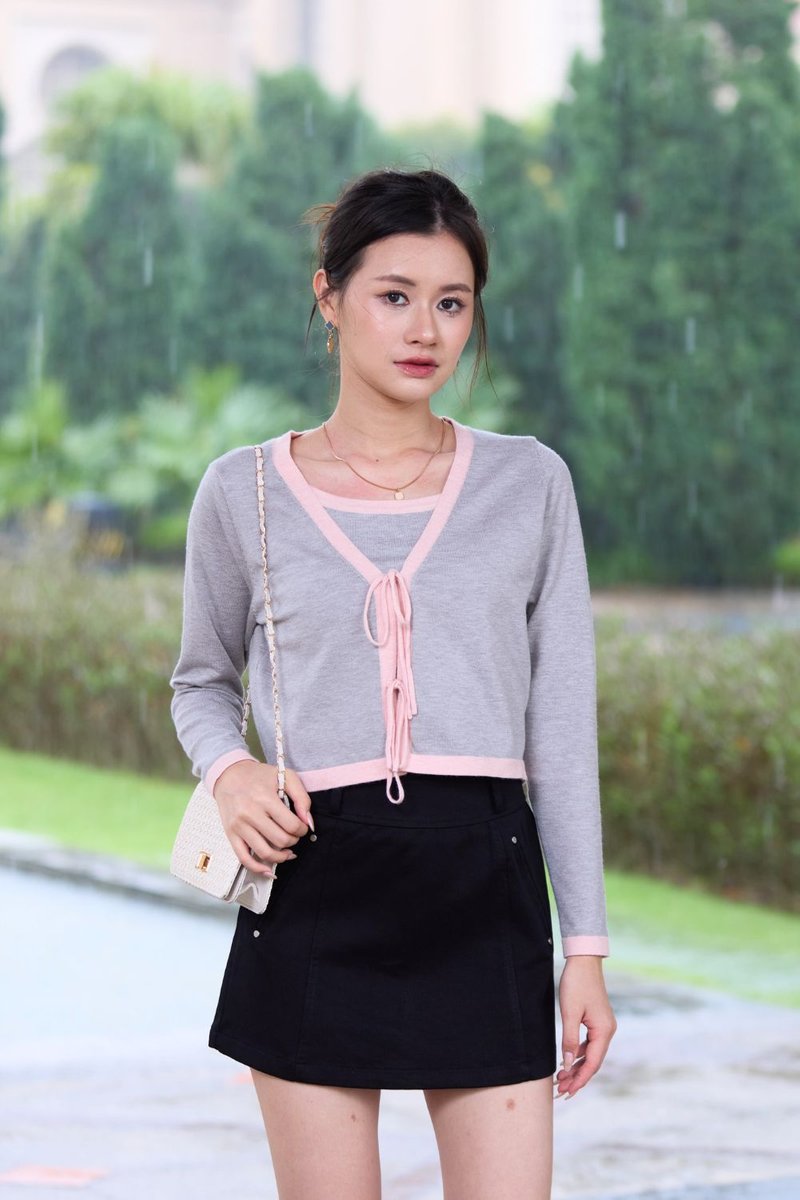 Lanie Cardigan Set Grey