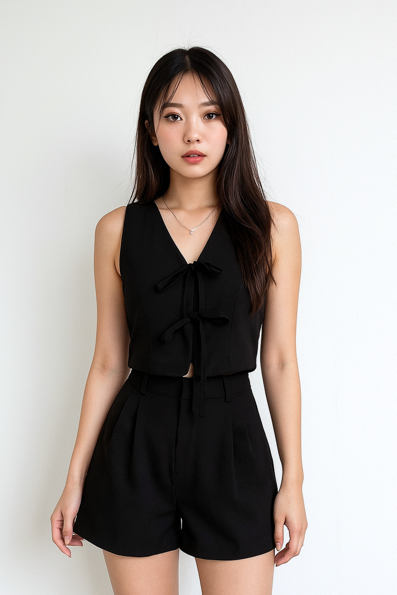 Verra Textured Shorts Black Verra Textured Shorts Black